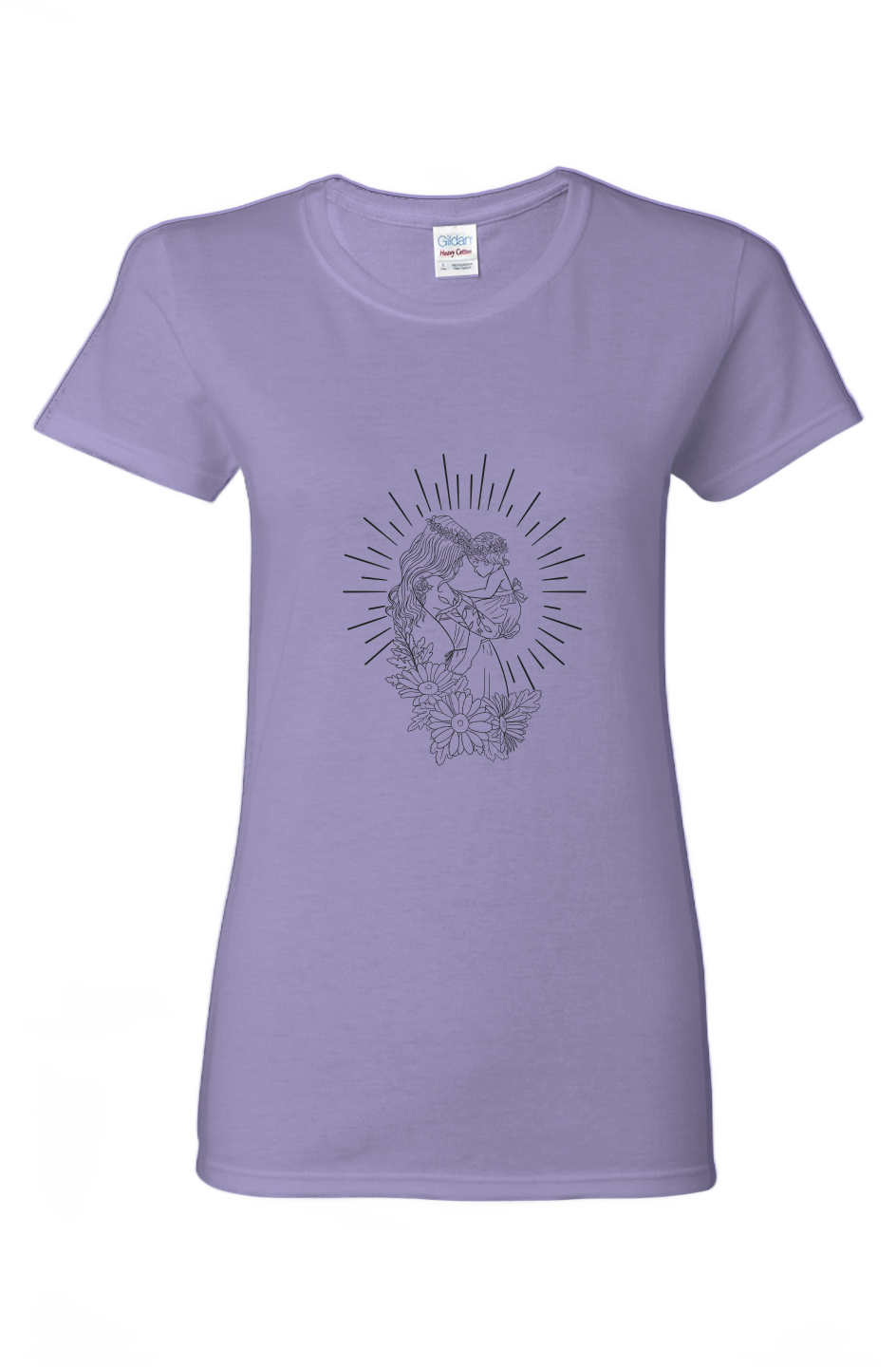 Mothers love style 2 Ladies Heavy Cotton T-Shirt