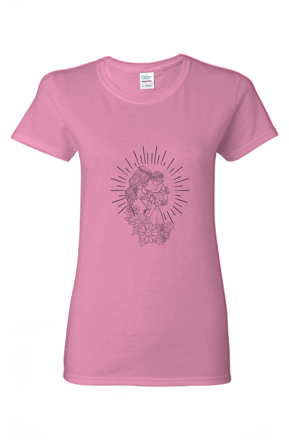 Mothers love style 2 Ladies Heavy Cotton T-Shirt