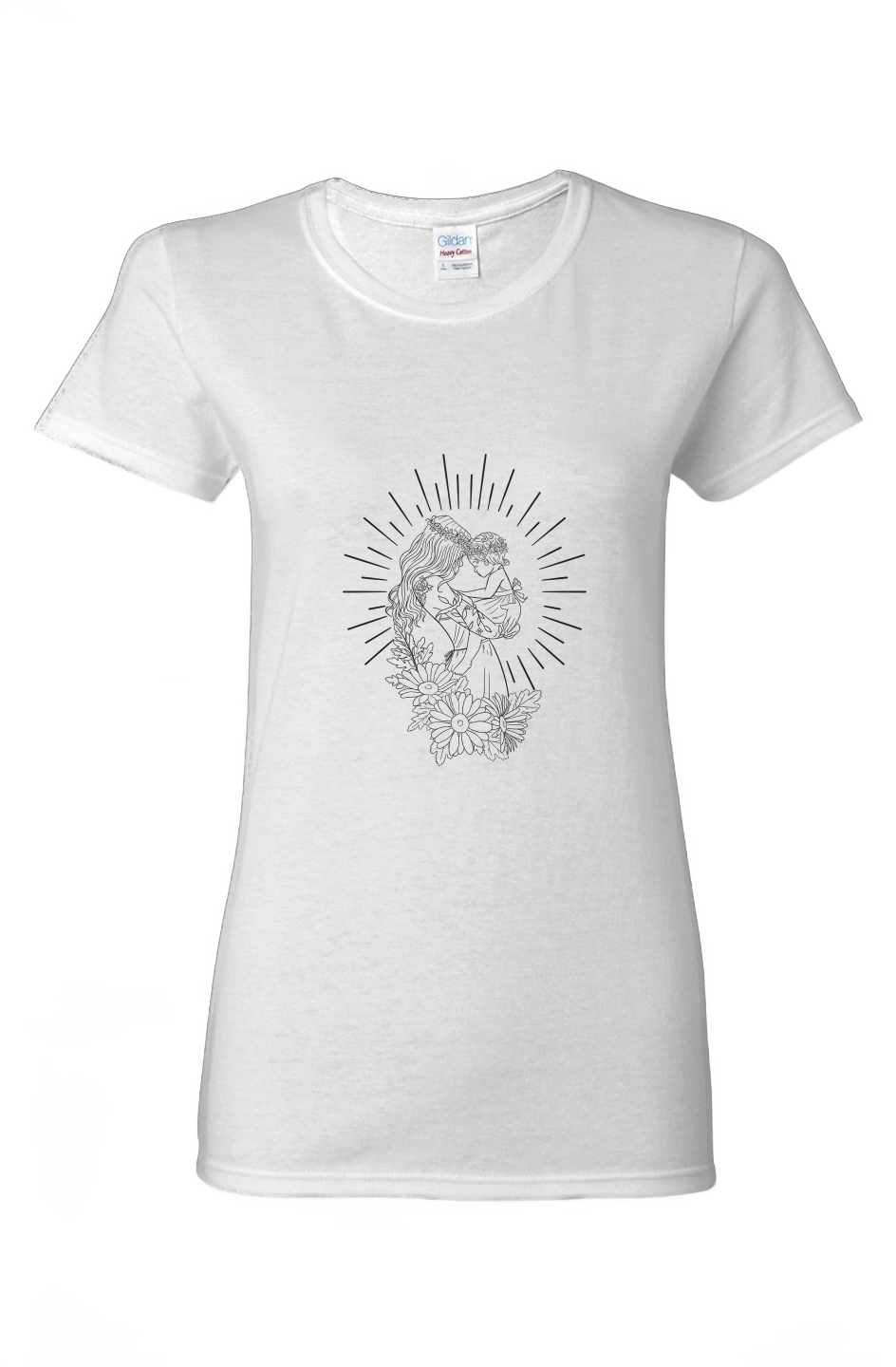 Mothers love style 2 Ladies Heavy Cotton T-Shirt