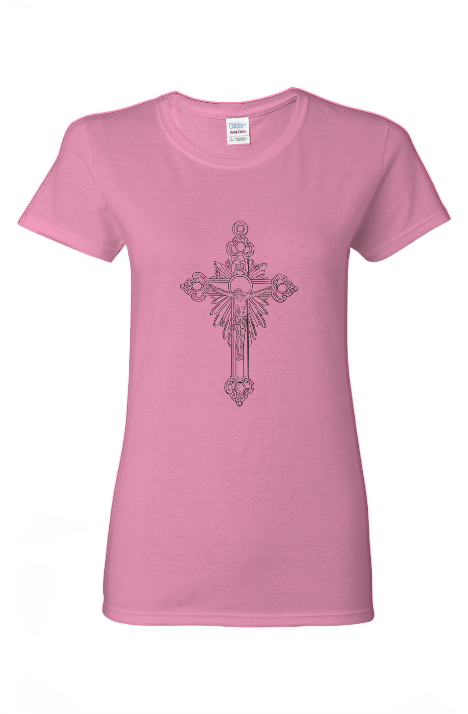Ladies cross Heavy Cotton T-Shirt
